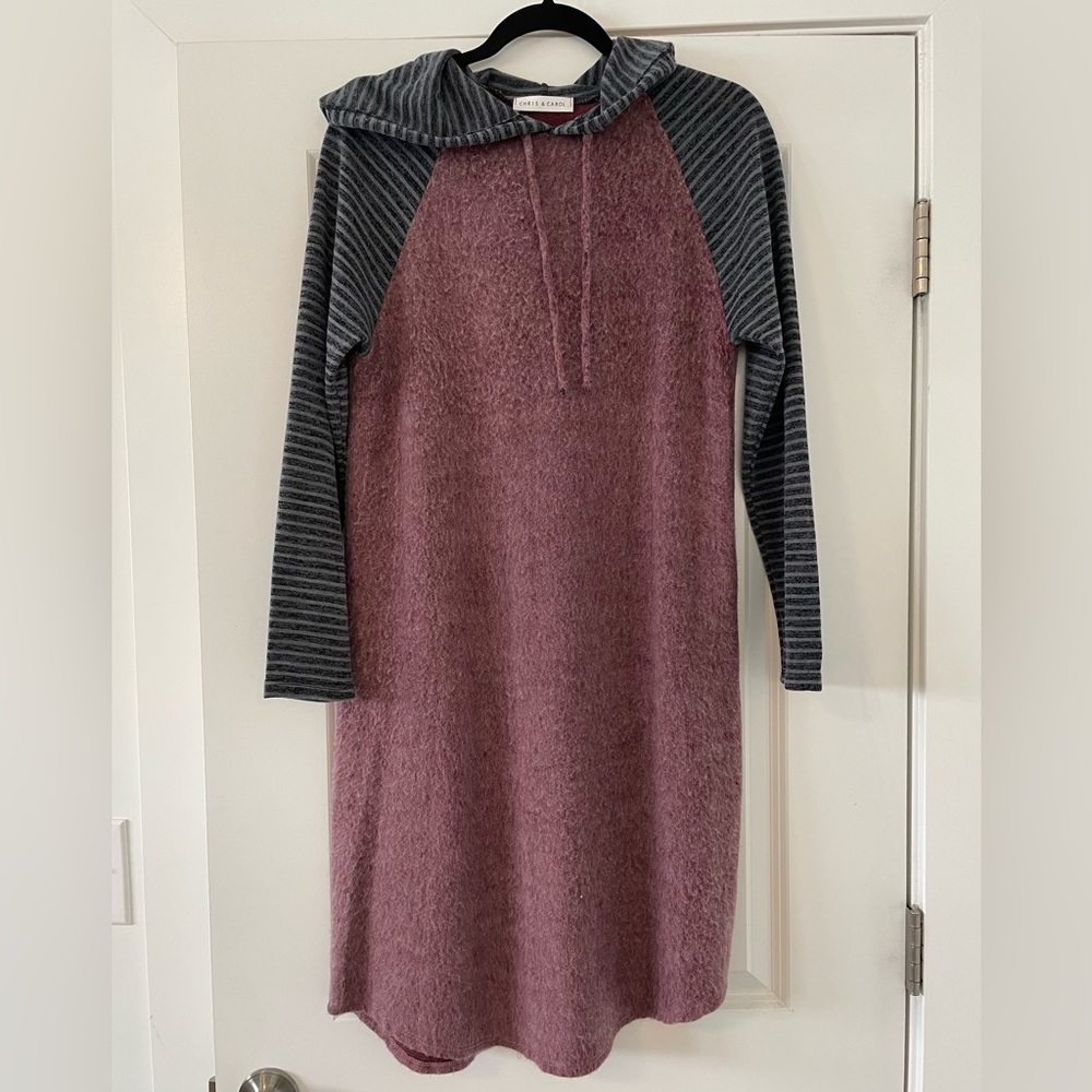 Hooded sweater dress